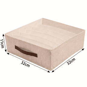 Tabela de medidas do organizador de gavetas com 6 divisórias, 32x32x11 cm